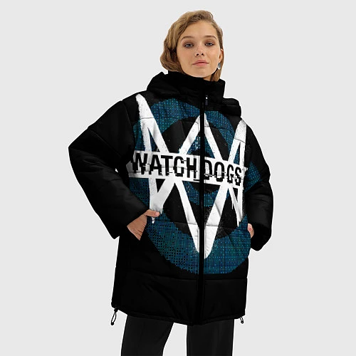 Женская зимняя куртка Watch Dogs 2 / 3D-Красный – фото 3