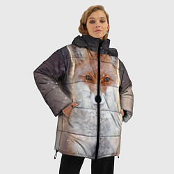 Куртка зимняя женская Лисенок в снегу, цвет: 3D-красный — фото 2