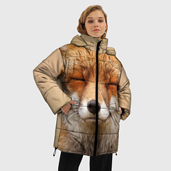 Куртка зимняя женская Лиса щурится, цвет: 3D-черный — фото 2