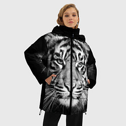 Куртка зимняя женская Мордочка тигра, цвет: 3D-черный — фото 2