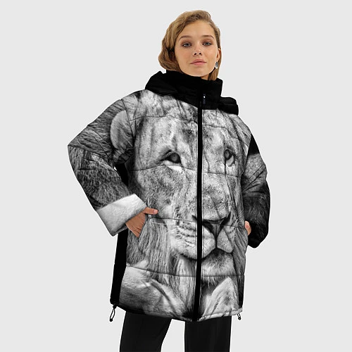 Женская зимняя куртка Милый лев / 3D-Черный – фото 3