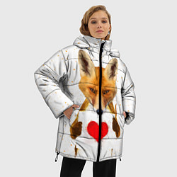 Куртка зимняя женская Влюбленная лиса, цвет: 3D-красный — фото 2