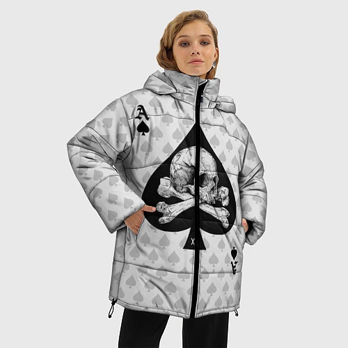 Женская зимняя куртка Смертельный туз / 3D-Черный – фото 3