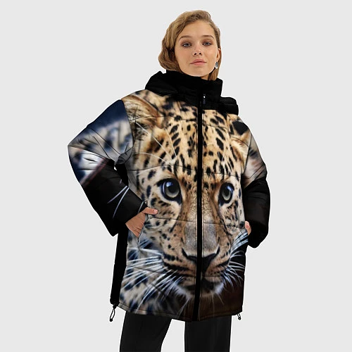 Женская зимняя куртка Дикая кошка / 3D-Черный – фото 3