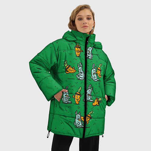 Женская зимняя куртка Боевая морковь / 3D-Черный – фото 3