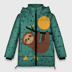 Куртка зимняя женская Довольный ленивец, цвет: 3D-красный