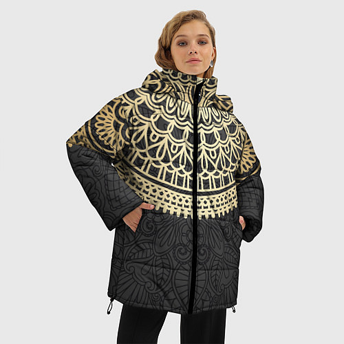 Женская зимняя куртка Абстракционизм / 3D-Черный – фото 3