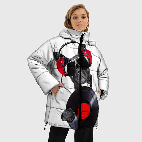 Женская зимняя куртка DJ бульдог / 3D-Черный – фото 3