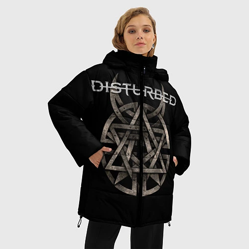 Женская зимняя куртка Disturbed Logo / 3D-Черный – фото 3
