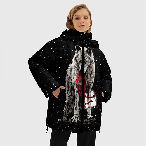 Женская зимняя куртка Серый волк / 3D-Черный – фото 3