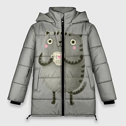 Куртка зимняя женская Cat Love Kill, цвет: 3D-черный