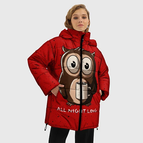 Женская зимняя куртка Ночная сова / 3D-Черный – фото 3