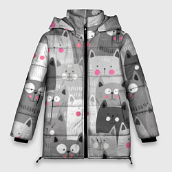Куртка зимняя женская Котейки 2, цвет: 3D-светло-серый
