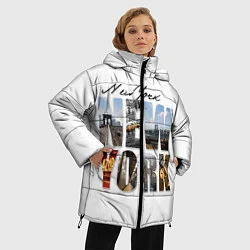 Куртка зимняя женская Панорамы Нью Йорка, цвет: 3D-черный — фото 2