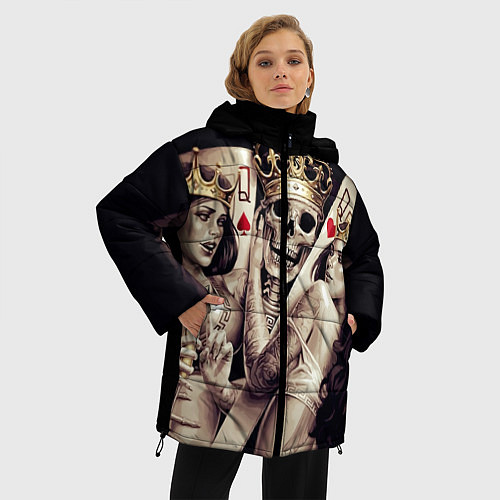 Женская зимняя куртка Poker Skull / 3D-Черный – фото 3