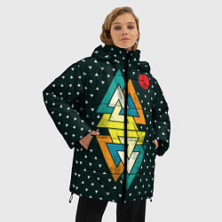 Куртка зимняя женская Геометрия природы, цвет: 3D-светло-серый — фото 2