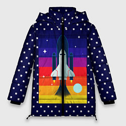 Куртка зимняя женская Запуск ракеты, цвет: 3D-черный