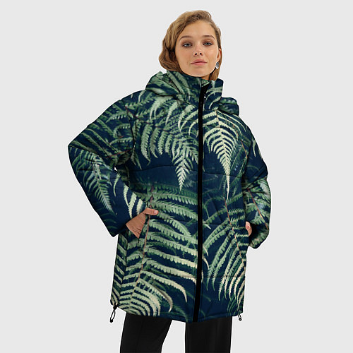 Женская зимняя куртка Папоротник / 3D-Черный – фото 3