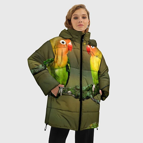 Женская зимняя куртка Два попугая / 3D-Черный – фото 3
