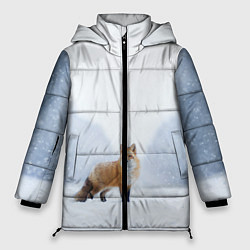 Куртка зимняя женская Лиса на снегу, цвет: 3D-светло-серый