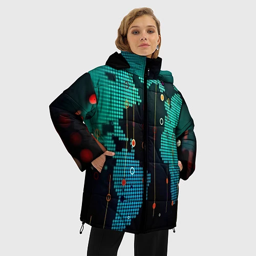 Женская зимняя куртка Digital world / 3D-Черный – фото 3