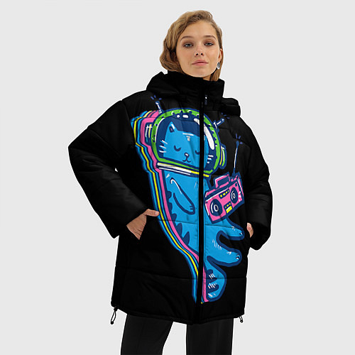 Женская зимняя куртка Космокот 1 / 3D-Черный – фото 3