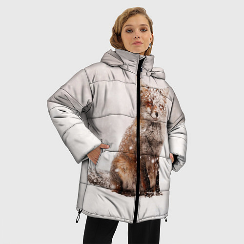 Женская зимняя куртка Снежная лисица / 3D-Черный – фото 3