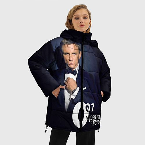 Женская зимняя куртка Агент охраны труда / 3D-Черный – фото 3