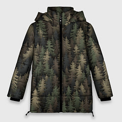 Куртка зимняя женская Лесной камуфляж, цвет: 3D-черный
