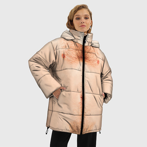 Женская зимняя куртка Мужская грудь / 3D-Черный – фото 3