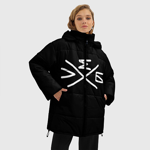 Женская зимняя куртка Хлеб: символ / 3D-Черный – фото 3
