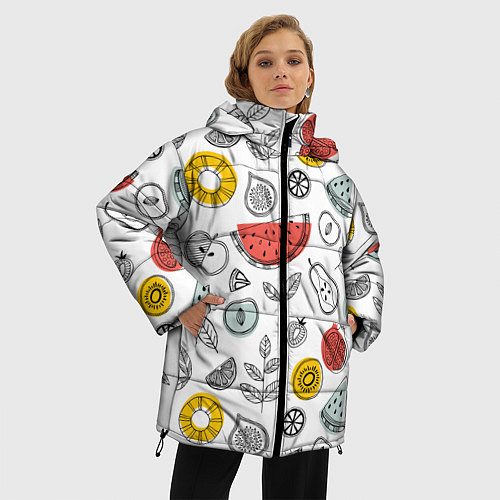 Женская зимняя куртка Летний микс / 3D-Черный – фото 3