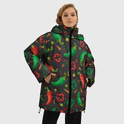 Куртка зимняя женская Перчики, цвет: 3D-черный — фото 2