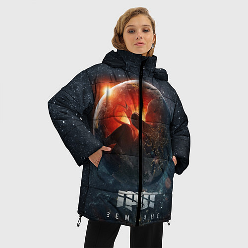 Женская зимняя куртка ГРОТ: Земляне / 3D-Черный – фото 3