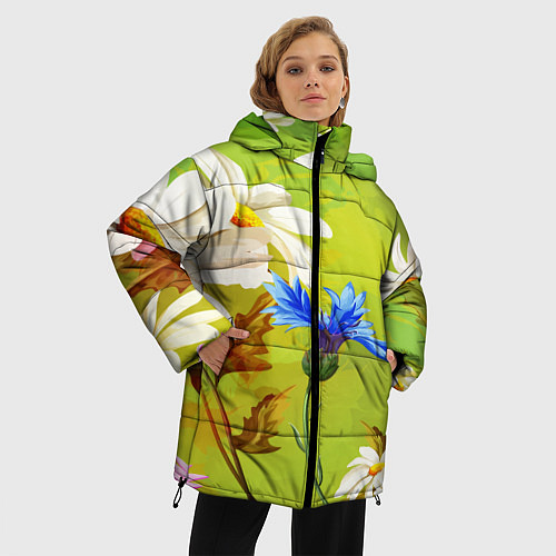 Женская зимняя куртка Цветочный мир / 3D-Черный – фото 3