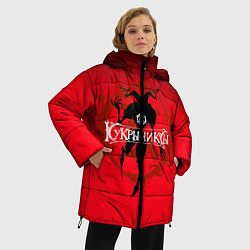 Куртка зимняя женская Кукрыниксы: Дьявол, цвет: 3D-черный — фото 2