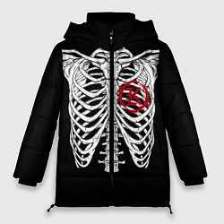 Куртка зимняя женская Кукрыниксы: Скелет, цвет: 3D-черный