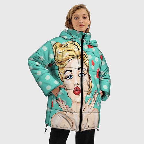 Женская зимняя куртка Pop Art / 3D-Черный – фото 3