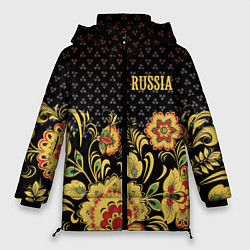 Куртка зимняя женская Russia: black edition, цвет: 3D-светло-серый