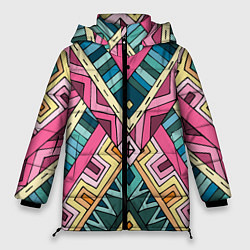 Куртка зимняя женская Этнический стиль, цвет: 3D-черный
