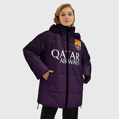 Женская зимняя куртка Barcelona FC: Violet / 3D-Черный – фото 3