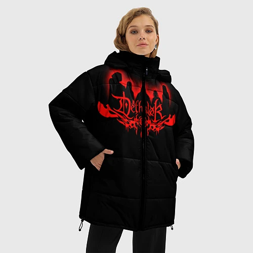 Женская зимняя куртка Dethklok / 3D-Красный – фото 3