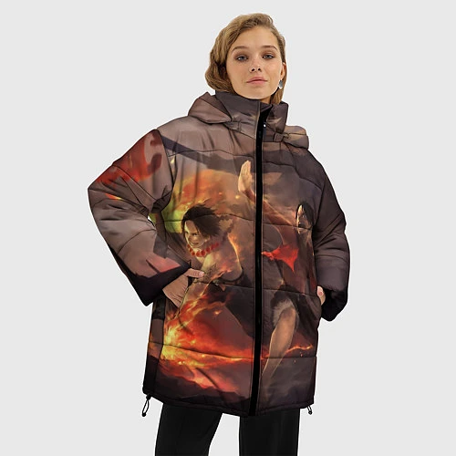 Женская зимняя куртка Ван-Пис / 3D-Черный – фото 3