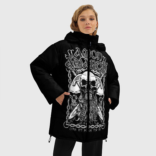 Женская зимняя куртка Amon Amarth: Trio Skulls / 3D-Черный – фото 3