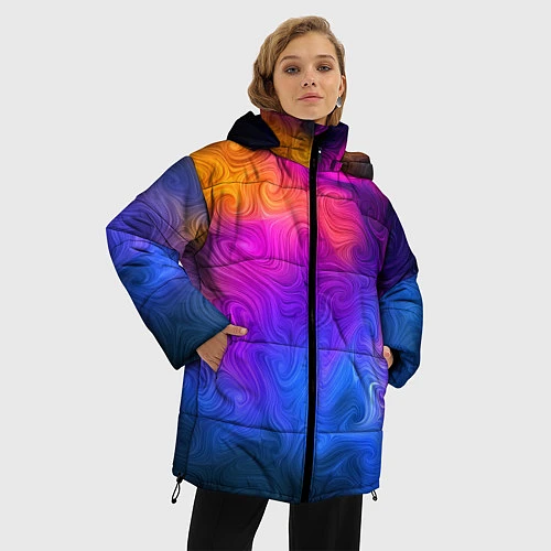 Женская зимняя куртка Узор цвета / 3D-Светло-серый – фото 3