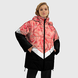 Куртка зимняя женская Розовые розы, цвет: 3D-черный — фото 2