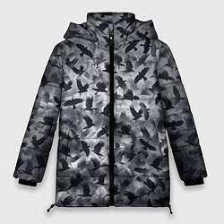 Куртка зимняя женская Вороны, цвет: 3D-светло-серый