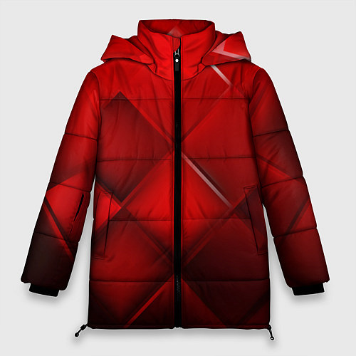 Женская зимняя куртка Red squares / 3D-Красный – фото 1