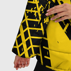 Куртка зимняя женская Следы покрышек, цвет: 3D-черный — фото 2