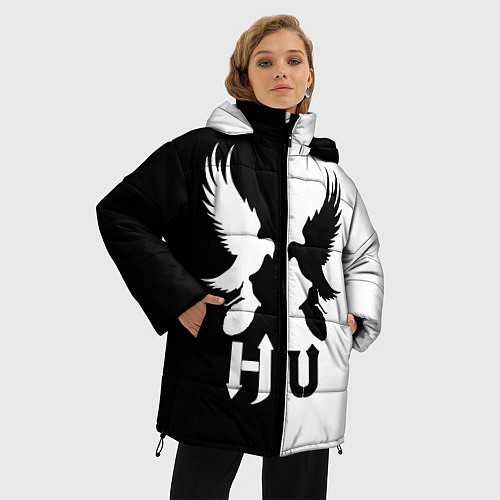 Женская зимняя куртка HU: Black & White / 3D-Черный – фото 3